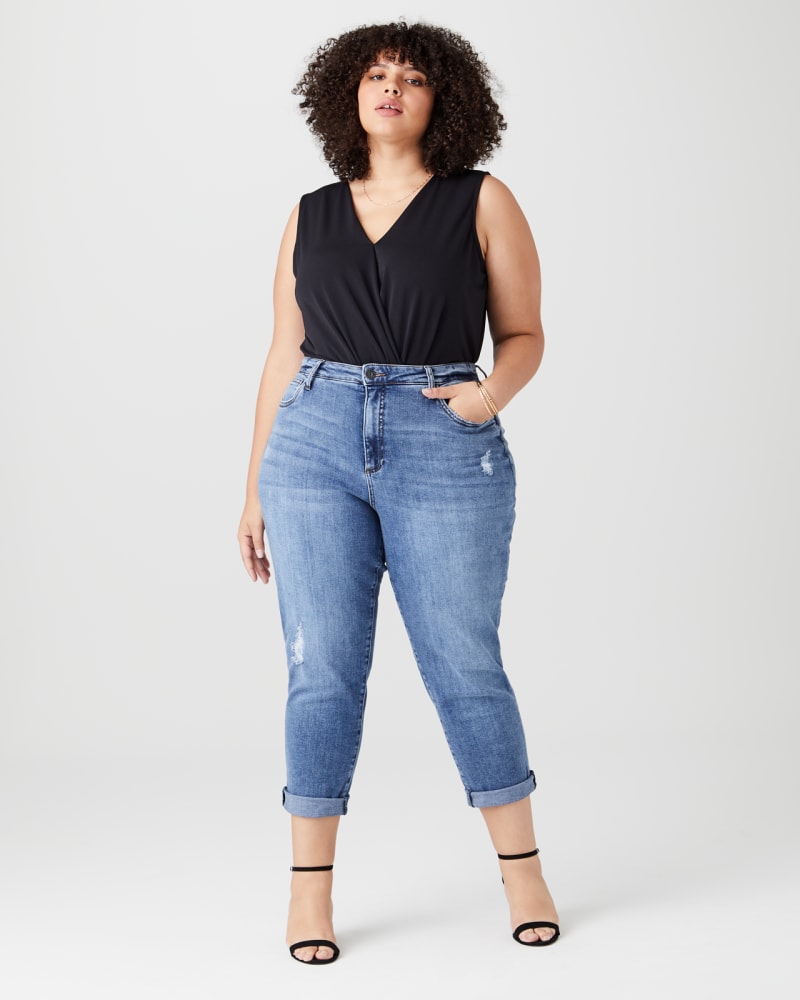 Plus size model wearing Rachel Boyfriend Jeans by Kut From The Kloth | Dia&Co | dia_product_style_image_id:136750